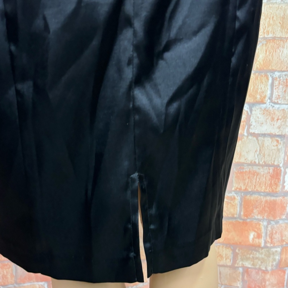 Onyx Nite Satin Dark Green Midi Dress - Picture 7 of 11